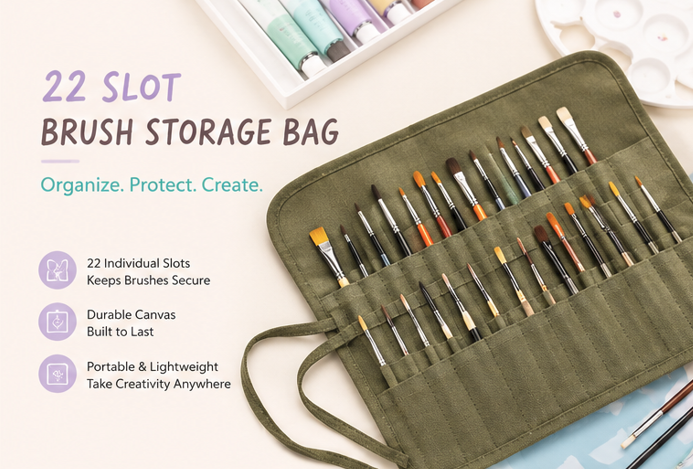 22 Slot Brush Storage Bag