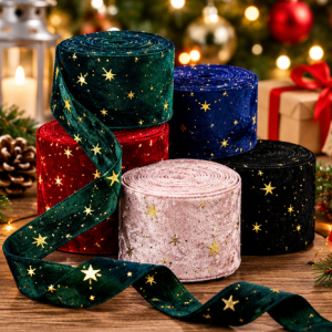 Double-Sided Velvet Star Ribbon
